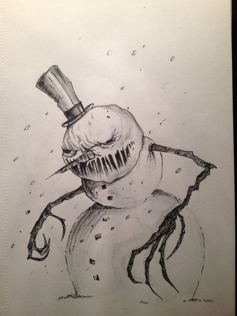 Evil Snowman by angebradley.deviantart.com on @DeviantArt Evil Drawings, Snowman Sketch, Spooky Halloween Drawings, Evil Snowman, Snowman Tattoo, Snowman Drawing, Scary Drawings, Horror Drawing, Creepy Drawings