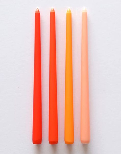 Fall Reception Decorations, Orange Taper Candles, Taper Candles Wedding, Orthodox Candles, Colored Taper Candles, Witchcraft Candles, Long Candles, Brewery Wedding, Orange Candle