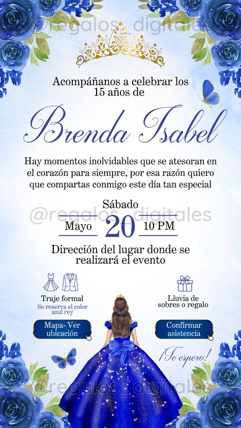 Royal Blue Quince Theme, Xv Invitations, Royal Blue Quince, Sweet 15 Party Ideas Quinceanera, Sweet 15 Party Ideas, Quince Invitations, Quinceanera Planning, Quinceanera Cakes, Blue Quince