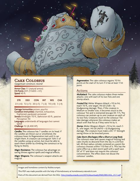 Noblecrumpet's Dorkvision Blog — Mobtober Day 6: Chocolate Golem! Dnd 5e Homebrew Food Monsters, D&d Christmas, Candyland Dnd, Dnd Candy Monster, Dnd Food Monsters, Candy Monster, D&d Online, Dnd Stats, Dungeons And Dragons Memes