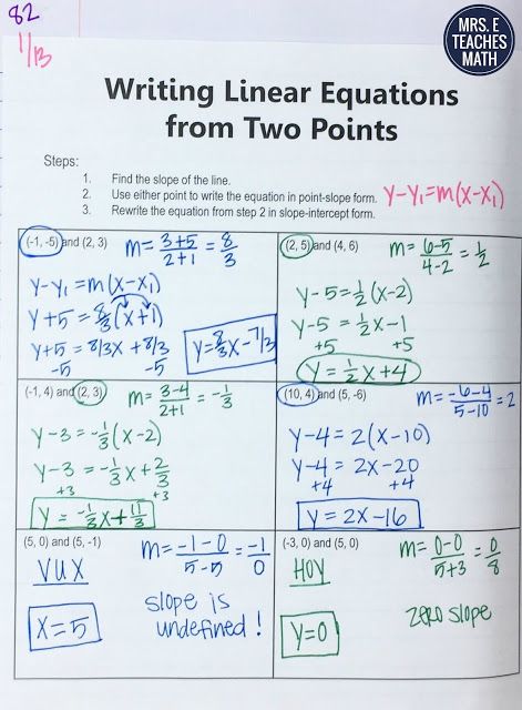 Lines Worksheet, Writing Linear Equations, College Math, Writing Equations, Math Writing, Learning Mathematics, Algebra Worksheets, Math Tutorials, Math Notes