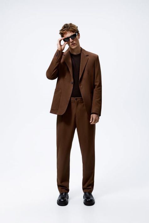 Blazer Men Outfit, Brown Suits For Men, Brunch Attire, Suit For Men Wedding, Slim Suit Pants, Look 80s, Class Outfits, Mens Wedding Attire, Classy Suits