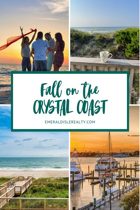 Fall Getaways on North Carolina's Crystal Coast | Emerald Isle Realty Emerald Isle North Carolina, Emerald Isle Nc, Fall Getaways, Beach House Rental, Atlantic Beach, Beach Wedding Photos, Vacation Deals, Beach Rentals, Emerald Isle