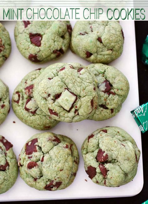 Mint-Chocolate-Chip-Cookies Mint Chocolate Chip Cookie Recipe, Payday Candy, Payday Candy Bar, Andes Mint Cookies, Andes Mint Chocolate, Secret Ingredient Is Always Love, Lemon Meringue Cheesecake, Mint Chocolate Chip Cookies, Andes Mint