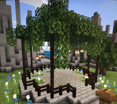 Minecraft Patio, Minecraft Ideas, Minecraft, Patio, Collage, Building, Outdoor Decor, Pins, Home Decor