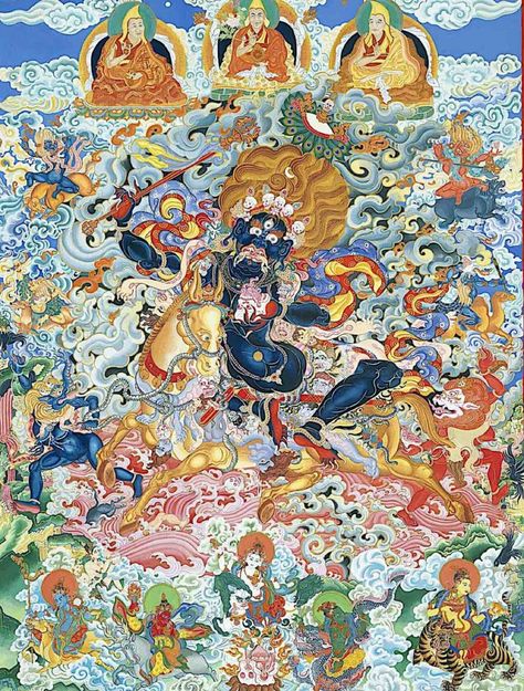 Palden Lhamo, Tibetan Thanka, Buddhist Artwork, Religious Iconography, Buddhist Practices, Conscious Awareness, Tibetan Art, Wheel Of Life, Santa Fe Nm