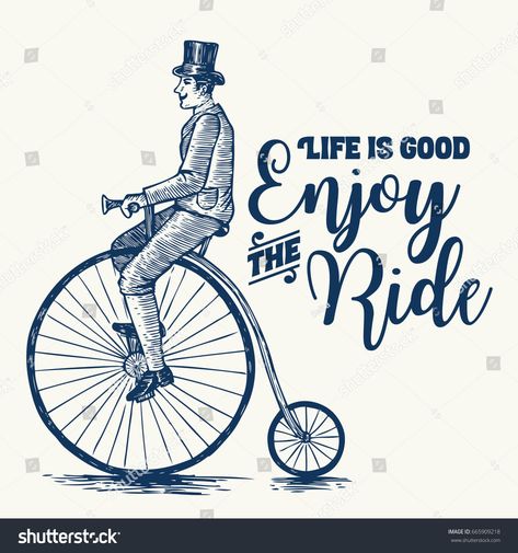 Bicycle Vector, Penny Farthing Bicycle, Tattoo Catalog, Bicycle Illustration, Bicycle Tattoo, Victorian Men, Victorian Man, Penny Farthing, Enjoy The Ride