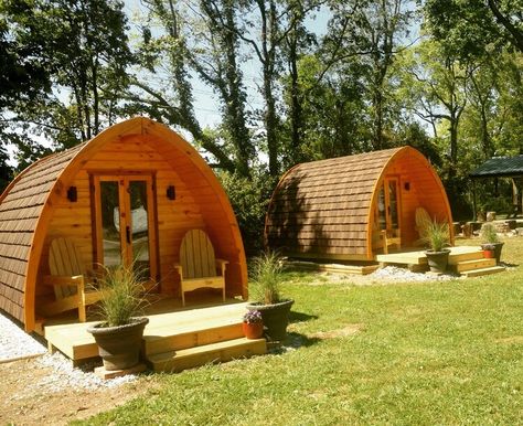 Mini Chalet, Eco Pods, Glamping Pods, Arched Cabin, Camping Pod, Pod House, Farm Plans, Modern Small House Design, Vacation Cabin