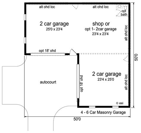 Garage Plan 69917 - 5 Car Garage | COOLhouseplans.com Shop Building Plans, Joanna Kuchta, Bed Frame Plans, 5 Car Garage, Shop Floor, Garage Addition, Woodworking Shows, Woodworking Bench Plans, Woodworking Bed