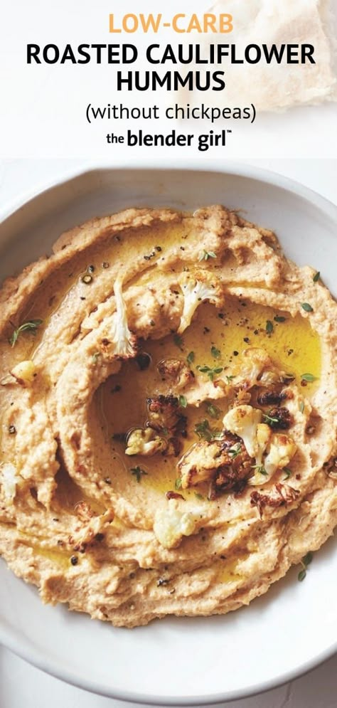 Roasted Cauliflower Hummus, Low Carb Hummus, Hummus Appetizers, Easy Roasted Cauliflower, Cauliflower Hummus, Hummus Recipes, Bean Hummus, Meat Appetizers, Czech Recipes