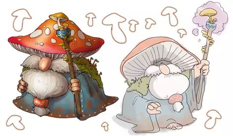 Mushroom Wizard by fruiteater - Imgur Gnome Drawing Reference, Wizard Mushroom, Armored Animals, Mushroom Character Design, Mushroom Wizard, Mushroom Person, Mushroom Elf, Wizard Drawings, Mushroom Character