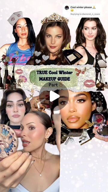 Krisssrene🍒 on Instagram: "Which season next to check off our list? True Winter Makeup palette part 8 #truewinter #coolwinter #coloranalysis
#coloranalysistok #winterpaletten #makeuptipstiktok #makeuphacks a #smokeyeye #blueeyeshadow #winterseason #greenscreen
#greenscreenvideo @flowerknows_global Makeup @diorbeauty @patmcgrathreal @armanibeauty @yslbeauty Beauty
@nyxcosmetics 
@chanel.beauty @valentino.beauty" True Winter Makeup Looks, Cool Winter Makeup Palette, Winter Palette Makeup, Cool Winter Eyeshadow Palette, Winter Pallete Makeup, Winter Makeup Palette, True Winter Eyeshadow Palette, True Winter Makeup, True Winter Color Palette