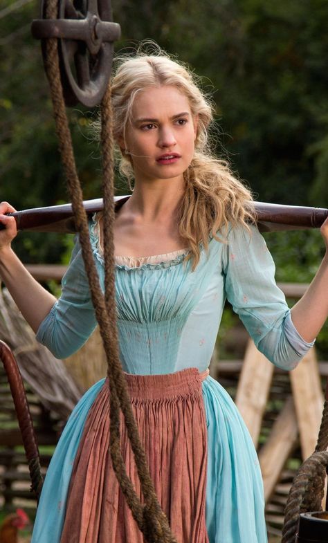 Cinderella Live Action, Medieval Hairstyles, Cinderella 2015, Cinderella Dresses, Lily James, Elle Fanning, Peasant Dress, Kristen Stewart, Emma Watson