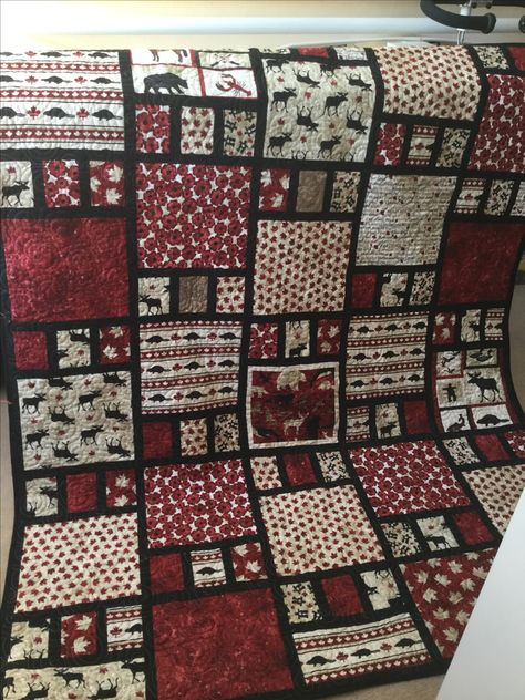 Canadian Quilt Patterns, To Comfort A Friend, Canada Quilt, Dark Quilt, Comfort A Friend, Quilts Canada, Canadian Quilts, African Quilts, Basic Quilt