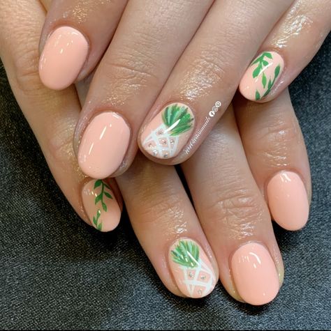 Luau Nails, Pineapple Nail Art, Hawaiian Nails, Hawaii Nails, Pineapple Nails, Soft Pink Nails, New Nail Trends, Fancy Nails Designs, Nails 2022