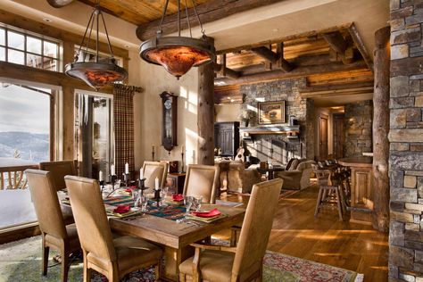 LAKEVIEW - Locati Design Interior Modern, Stil Rustic, Traditional Dining Rooms, Rustic Home Interiors, Interior Design Rustic, Traditional Dining Room, Rustic Dining Room, Rustic Home Design, House Decor Rustic