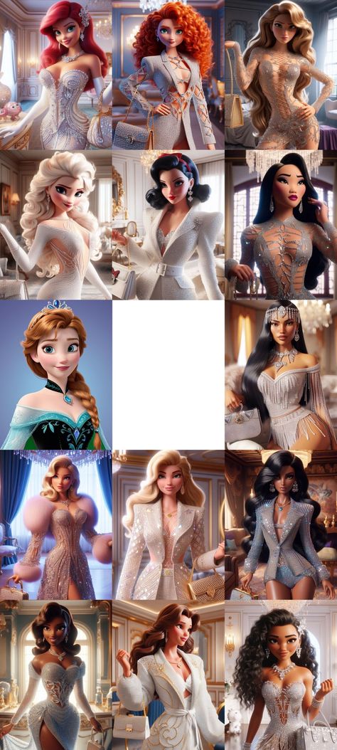 Disney Princess Reimagined, Dark Disney Princess Art, Modern Disney Princess, Dark Disney Princess, Dark Disney Art, Black Disney Princess, Alternative Disney Princesses, Modern Disney Characters, Alternative Disney