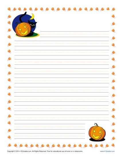 Halloween Writing Paper | Printable Template for Kids Lined Paper For Kids, Halloween Writing Paper, Paper With Lines, Halloween Writing Prompts, Free Writing Paper, Writing Paper Template, Paper Templates Printable, Halloween Writing, Dots Game