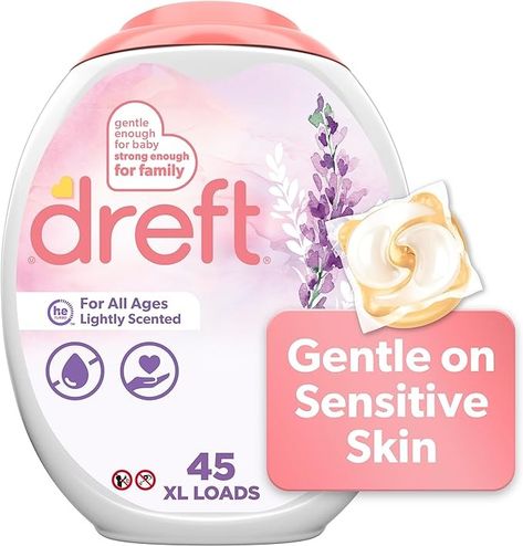 Amazon.com: Dreft Laundry Detergent XL Pacs, Light Scent, Lavender, 45 Count : Health & Household Dreft Laundry Detergent, Surprise Party, Laundry Detergent, Sensitive Skin, Lavender, Health