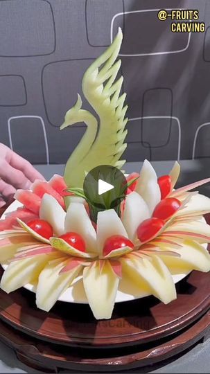 Fruit Carving Watermelon, Fruits Carving, Decorating Food, Dubai Garden, Watermelon Carving, Fruit Carving, Trust The Process, Food Decoration, Food Presentation