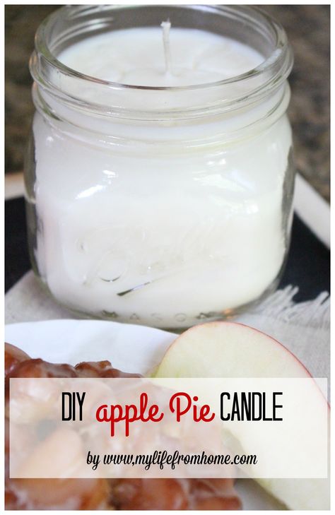 DIY Apple Pie Candle - my life from home Homemade Candle Recipes, Christmas Candle Crafts, Apple Pie Candle, Fall Candles Diy, Pie Candle, Pie Candles, Christmas Candles Diy, Diy Apple, Diy Candles Homemade