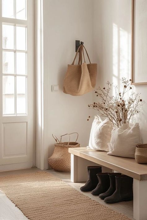 "Create a serene and welcoming entrance with a Minimalist Scandinavian Entryway! 🚪🍃 Perfect for those who love simplicity, functionality, and natural elements. 🌟✨ #ScandinavianDecor #MinimalistStyle #EntrywayDesign" Scandinavian Entryway, Entry Way Design, Scandinavian Decor, Natural Elements, Scandinavian Home, Minimalist Fashion, Entrance, Entryway, House Styles