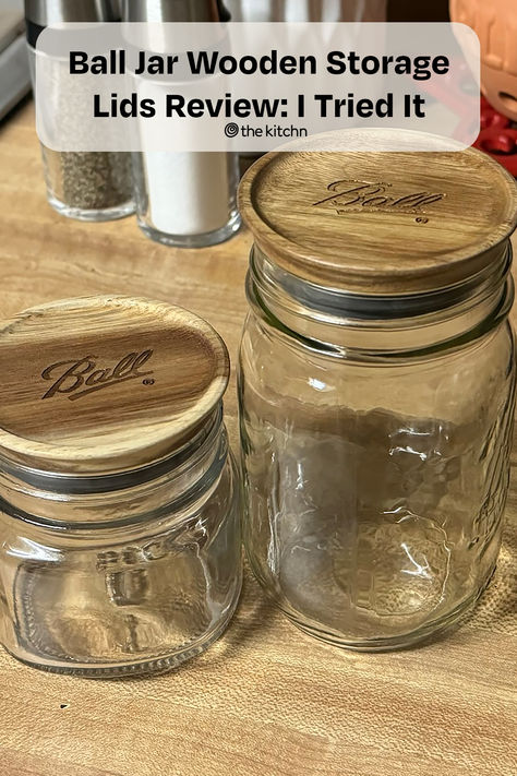 Elevate your pantry storage with Ball’s wooden storage lids that instantly upgrade the everyday mason jar. Mason Jar Lid Organization, Jars With Wooden Lids, Canning Jar Lid And Ring Storage, Ball Jar Wooden Lids, Lids That Fit Mason Jars, Declutter Kitchen, I Am Ready, All The Small Things, Lid Storage