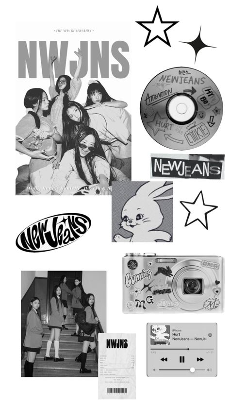 NewJeans 🐰👖#newjeans #newjeansminji #newjeanshanni #newjeanshaerin #newjeansdanielle #newjeanshyein #kpop #blackandwhite Phone Cover Stickers, Y2k Stickers, Y2k Posters, Black And White Stickers, Pop Stickers, Pop Posters, Engraving Illustration, Iphone Case Stickers, Tumblr Stickers