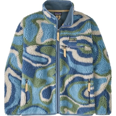 Updating an iconic Patagonia piece with more Earth-friendly materials, the Natural Blend Retro Cardigan now features recycled synthetic and natural fibers for a more responsible fleece sweater. Retro X Patagonia, Outdoor Capsule Wardrobe, Patagonia Retro X Jacket Outfit, Mens Outdoorsy Style, Retro Cardigan, Retro Cardigans, Patagonia Fleece, Wool Clothing, Cardigan Outfits