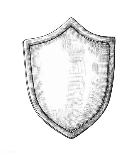 Hand-drawn gray shield illustration | free image by rawpixel.com Medieval Shield Illustration, Feminine Shield Tattoo, Knight Shield Drawing, Shield Drawing Reference, Sheild Tattoos Design, Shield Tattoo Women, Armour Illustration, Shield Tattoo Design, Strong Drawing