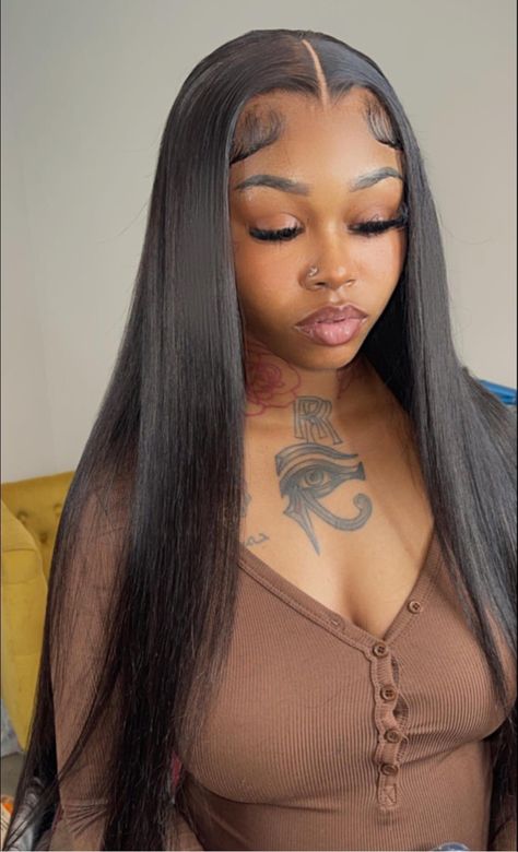 40 Inch Bust Down Wig Straight, 40 Inch Bust Down Wig, Birthday Makeup Looks, Wig Straight, Birthday Makeup, Long Curly Wig, Dope Hairstyles, Hair Ponytail Styles, Curly Wig