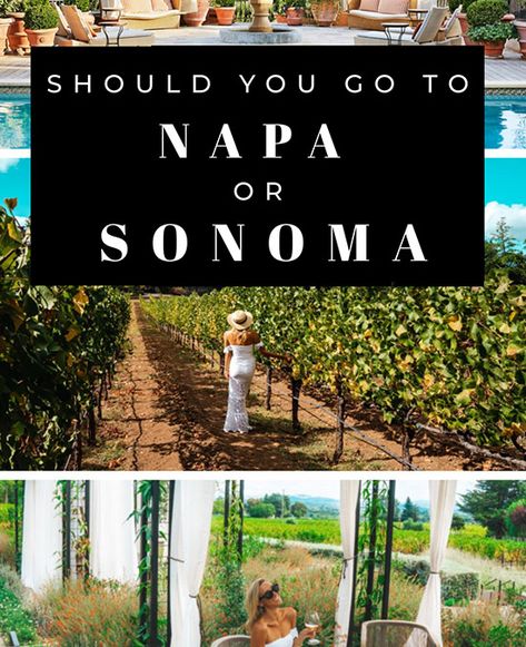 Napa vs. Sonoma: Where You Should Visit in California Wine Country Between Napa Valley and Sonoma County Winery Attire, Sonoma Itinerary, California Wine Country Vacation, Napa Valley Vacation, Destination Bachelorette, Calistoga California, Pnw Travel, Napa Valley Trip, Wedding Fairytale