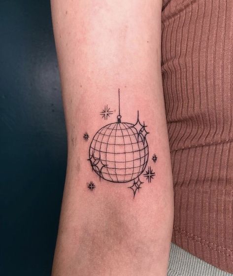 Mirrorball Tattoo, Two Of Cups, Taylor Swift Tattoo, Dibujos Tattoo, Ear Tattoos, Theme Tattoo, Dainty Tattoos, Dream Tattoos, Little Tattoos