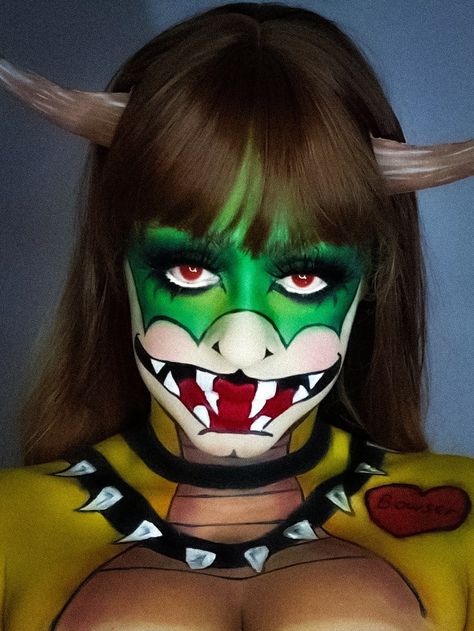 Halloween makeup Bowser Makeup, Makeup Inspired, Make Up, Halloween, Makeup, Fictional Characters, Quick Saves, Art