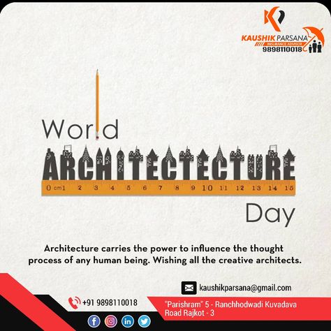 World Architecture Day.. World Architecture Day Poster, World Architecture Day, Architecture Day, Human Rights Day, World Architecture, Information Architecture, World Information, Thought Process, Tech Company Logos