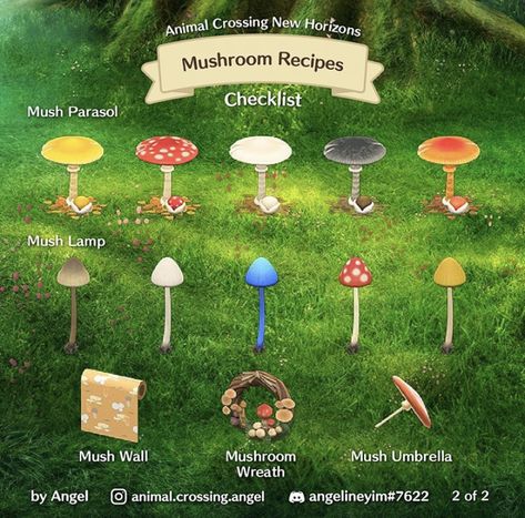 Mushroom Diy, Recipes List, Acnh Cottagecore, Goblincore Aesthetic, Animal Crossing Funny, Animal Crossing Guide, Animal Crossing Wild World, Animal Crossing Characters, Animal Crossing Villagers