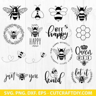 Cricut Bee Projects, Bee Logo Ideas, Popular Svg Files, Cricut Pictures, Ash Baby, Christmas Bee, Bee Kitchen, Bee Quotes, Bee Stuff