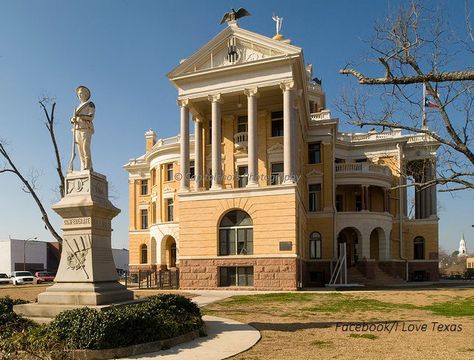 Harrison County Courthouse, Marshall  A view of the Old Harrison County Courthouse in Marshall, Texas. In the foreground is a memorial to Confederate soldiers, dedicated in 1905. Designed by J. Riely Gordon and C.G. Lancaster and completed in 1900, the Renaissance Revival structure served as the courthouse for Harrison County until a more modern structure opened just to the west in 1964. (From Facebook, I Love Texas) Marshall Texas, Modern Structure, Only In Texas, Texas Places, Loving Texas, Texas City, Us Capitol, Home On The Range, Texas History