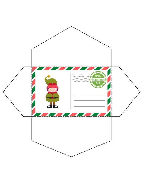 Elf On The Shelf Envelope Printable Free, Elf Paper Airplane, Christmas Envelope Ideas, Elf On Shelf Printables, Elf On Shelf Letter, Xmas Letter, Elf Printables, Elf Notes, Santa Mailbox