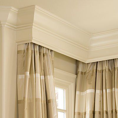 How to DIY a Pelmet or Box Valance {The Creativity Exchange} Kitchen Window Dressing, Box Valance, Wood Cornice, Window Cornices, Crown Moldings, The Curtains, Bedroom Windows, Trendy Bedroom, Design Hotel