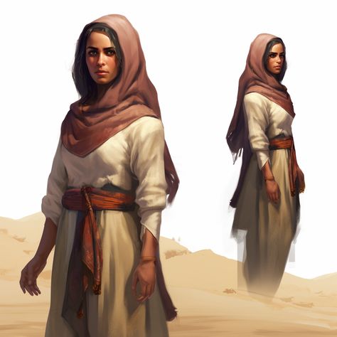 Ancient Desert Clothing, Desert Clothes Women, Desert Fantasy Clothing, Fantasy Desert Clothing, Desert Costume, Fantasy Desert, Desert Clothing, Dune Characters, Ancient Clothing