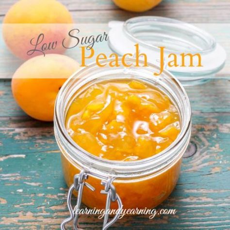 Canning Homemade Low Sugar Peach Jam Low Sugar Peach Jam, Frozen Juice, Canning Peaches, Peach Jam, How To Make Jam, Homemade Yogurt, Fruit Jam, Jams & Jellies, Jam Recipes