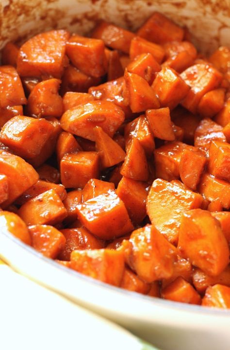 Stove Top Candied Sweet Potatoes Recipe | The Hungry Hutch Boiled Sweet Potato Recipes, Stove Top Candied Yams, Canned Sweet Potato Recipes, Candied Sweet Potato, Potatoes On The Stove, Brown Sugar Sweet Potatoes, Candied Sweet Potato Recipes, Candied Yams Recipe, Sweet Potato Recipes Roasted