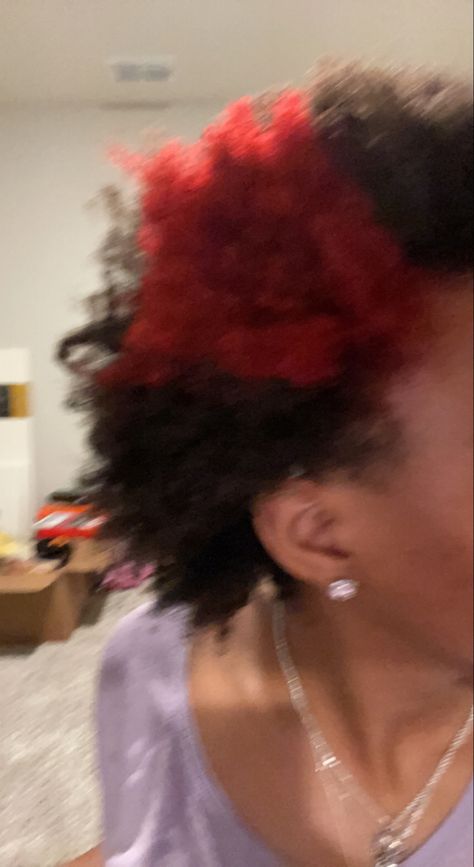 Red Dye On 4c Hair, Red Patch Hair, Patch Dye Hair, Red Hair 4c, 4c Red Hair, Red Hair Dye Black Women, Christmas Hair Dye, Black Hair 4c, Red Natural Hair