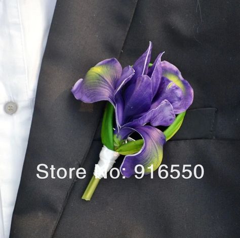 Aliexpress.com : Buy Free shipping Real Touch Iris Groom ... Iris Wedding Bouquet, 25th Wedding Anniversary Cakes, Iris Wedding, Wedding Anniversary Cakes, Cat Wedding, Groom Boutonniere, 25th Wedding Anniversary, Wedding Props, Purple Iris