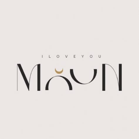 iloveyoumoon Moon Inspired Jewelry, Jewelry Brand Name Ideas Logo, Moon Logo Design Ideas, Luna Logo Design, Moon Logo Ideas, Jewelry Business Names, Moon Typography, Moonlight Logo, Moon Graphic Design