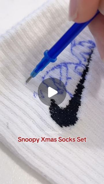 Custom Converse Design | 🎅🎁 Wanna get Snoopy Socks for Christmas? 
#embroidery #embroideryshoes #snoopy #christmas #snoopylover #woodstock #peanuts | Instagram Nike Sock Embroidery Ideas, Embroided Socks, Snoopy Diy, Snoopy Socks, Snoopy Embroidery, Socks For Christmas, Converse Design, Woodstock Peanuts, Embroidered Socks