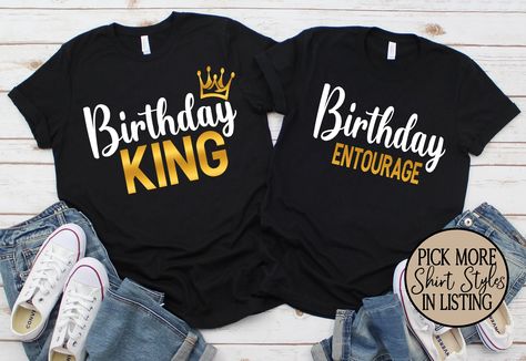 Birthday King T Shirt, Birthday Entourage, 50th Birthday Shirt, Matching Family Shirts, Custom, Birthday Party Shirt, Birthday Men Gift by ChicCustomConcepts on Etsy 50th Birthday Men, Birthday King, Birthday Men, Matching Family Shirts, 50th Birthday Shirts, Anniversary Shirt, King Tshirt, Matching Couple Shirts, Birthday Party Shirt