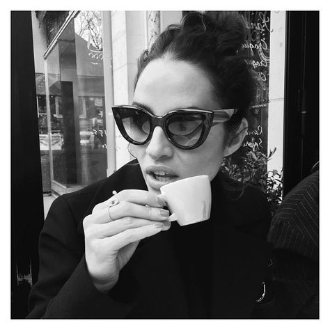 MONDAY coffee and sunglasses Paris style on Beautiful @kymellery in the #elleryetgraz sunglasses - now back in stock! #ELLERY #desordre online soon and in store now x Photo cred @robyncatinella Destroy What Destroys You, Monday Coffee, Tomboy Chic, Paris Style, Classic Americana, Outfit Details, Creative Inspiration, Spectacles, Cat Eye Sunglasses