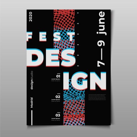 Graphic Design Inspiration Typography, Glitch Design, Poster Template Free, Adobe Illustrator Graphic Design, Poster Fonts, Flyer Poster, Festival Design, Design Graphique, Typography Poster